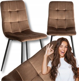 KĂĄrpitozott VelĂșr Konyhai SzĂ©k ĂtkezĆ Nappali Loft Barna Peru