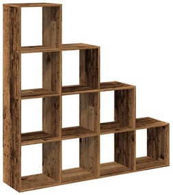 4 szintes antik színű elválasztó könyvespolc 131,5x29x131,5 cm