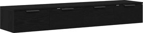 vidaXL Fali szekrény 2 pcs Fekete tölgy 68 x 30 x 20 cm Faanyag