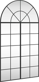 vidaXL fekete ívelt vas fali tükör 80x140 cm