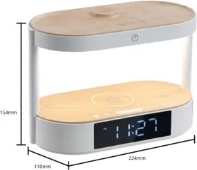 Immax 09111L - LED dimmelhető asztali lámpa ébresztővel és töltővel TRIPLE DOCK LED/1,5W/5V