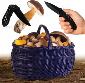 Prémium Fonott Kosár Gombák Piknik Gombák Az Erdőbe 45CM Gránát Kés