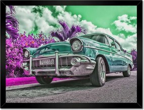Poszterek keretben 40x30 Klasszikus autó türkizkék