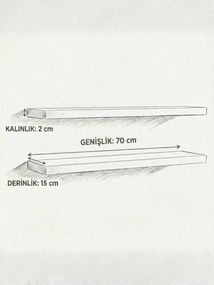 Fali polc, fehér, 70 cm