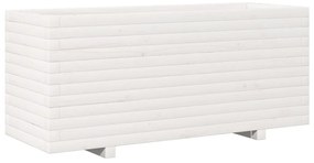 fehér tömör fenyőfa kerti virágtartó 110 x 40 x 49,5 cm