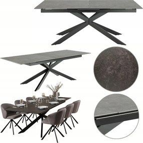 Összecsukható Étkezőasztal Matt fekete 240/200x100 cm 8 személyes Kerámia Széles