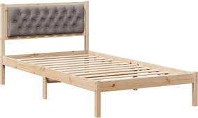 vidaXL Ágykeret fejtámlával Tópszínű 100 x 200 cm Tömör fenyőfa
