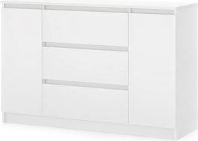 SIMPLE komód 120 cm, 2 ajtó 3 fiók, fehér