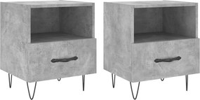 vidaXL 2 db betonszürke szerelt fa éjjeliszekrény 40 x 35 x 47,5 cm