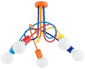 Gyerek felületre szerelhető csillár TANGO 5xE27/15W/230V színes