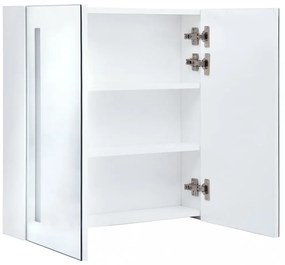tükrös fürdőszobaszekrény LED világítással 62 x 14 x 62 cm