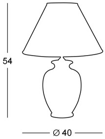 Kolarz A1340.71 - Asztali lámpa  CHIARA 1xE27/100W/230V fehér, átmérő 40 cm