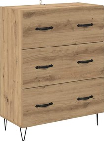 vidaXL Széf fiókkal Artisan tölgy 69,5 x 34 x 90 cm Műszaki fa és vas