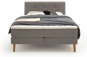 Világosszürke boxspring ágy 160x200 cm Stockholm – Meise Möbel