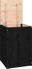 vidaXL fekete tömör fenyőfa szennyestartó láda 44 x 44 x 66 cm