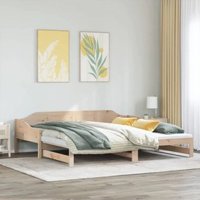 tömör fenyőfa kihúzható kanapéágy 90 x 190 cm