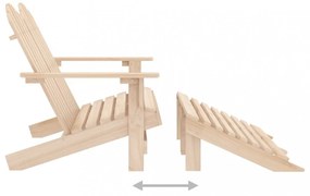 kétszemélyes fenyőfa kerti adirondack szék és zsámoly