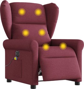 vidaXL bordó szövet elektromos dönthető masszázsfotel