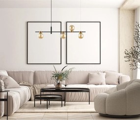 Italux modern függeszték bletter borostyán fekete itxpnd-5225-4-bk-amb