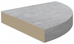 4 db betonszürke MDF fali sarokpolc 35 x 35 x 3,8 cm
