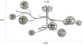 Brilagi - LED Felületre szerelhető csillár MISTEL 9xG9/3W/230V fényezett króm/füstös