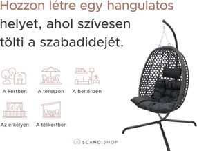 Függőfotel MOLINE fekete állvánnyal, bézs