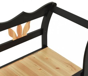 fekete tömör fenyőfa pad 107 x 45 x 75,5 cm