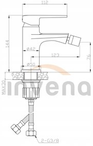 Invena Fira, szabadon álló bidé csaptelep, fekete matt, INV-BB-71-004-V