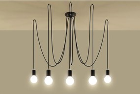 SOLLUX SL-0371 EDISON Többágú Függesztett Lámpa Fekete E27 IP20