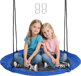Outsunny Kerek Hinta Ø110 cm, Függő Hinta 100 kg-ig, Állítható Gyermekhinta, Kerti Hinta 3-12 Éves Gyerekeknek, Kék | Aosom
