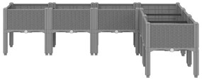 vidaXL világosszürke PP rácsos kerti ültetőláda 160 x 120 x 42 cm