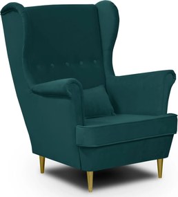 GOLD Füles fotel Türkizkék