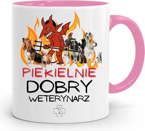 Rózsaszín Pokoli Állatorvos Bögre Jó Ajándék fényképes nyomtatással