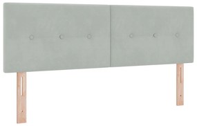 Boxspring Ágy Matracból Világosszürke 140x200 cm Bársony