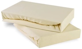 EMI krémszínű 100% pamutjersey gumis lepedő, 90x200-as lap