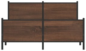 barna tölgy színű fém ágykeret matrac nélkül 150 x 200 cm