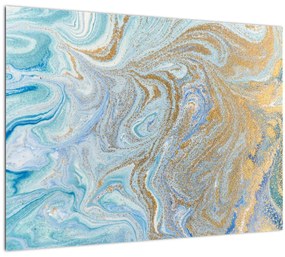 Kép - Kék márvány (üvegen) (70x50 cm)