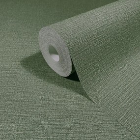 Zöld Szövet Szerkezetű Vinil Tapéta 10,05 M X 106 CM