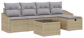 vidaXL Kanapé Szett párnával 5 pcs polirattan