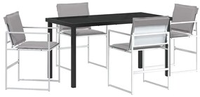 vidaXL Kert étkező szett 5 pcs Fehér Porszórt acél
