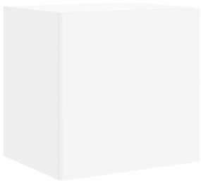 2 db fehér falra szerelhető TV-szekrény LED-ekkel 40,5x35x40 cm