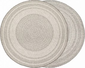 Kerek Szőnyeg Kétoldalas Kültéri Tartós Szürke Teraszra Erkély Átm. 160 cm