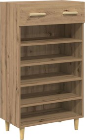 vidaXL Cipőszekrény fiókkal Művészi tölgy 60 x 35 x 105 cm Faanyag