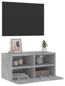 betonszürke szerelt fa fali TV-szekrény 60 x 30 x 30 cm