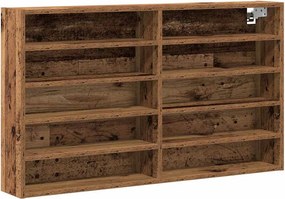 vidaXL Kiállító szekrény polcokkal Öreg fa 100 x 15 x 58 cm Faanyag