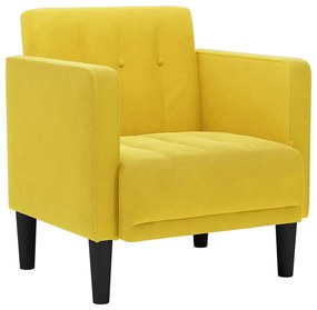 sárga bársony kanapészék karfás szék 53 cm