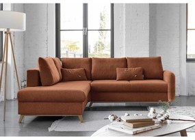 Scandic Lagom L narancssárga kinyitható kanapé, bal oldalas - Miuform