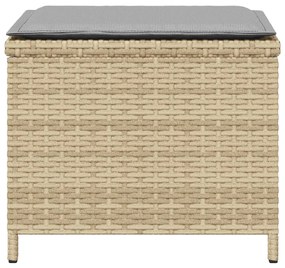 4 db vegyes bézs polyrattan kerti szék párnával 40x40x35 cm