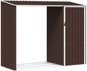 vidaXL barna horganyzott acél kerti tűzifatároló 245 x 98 x 159 cm