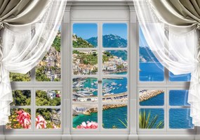 Fotótapéta - Kilátás a türkizkék öböl ablakából (152,5x104 cm)